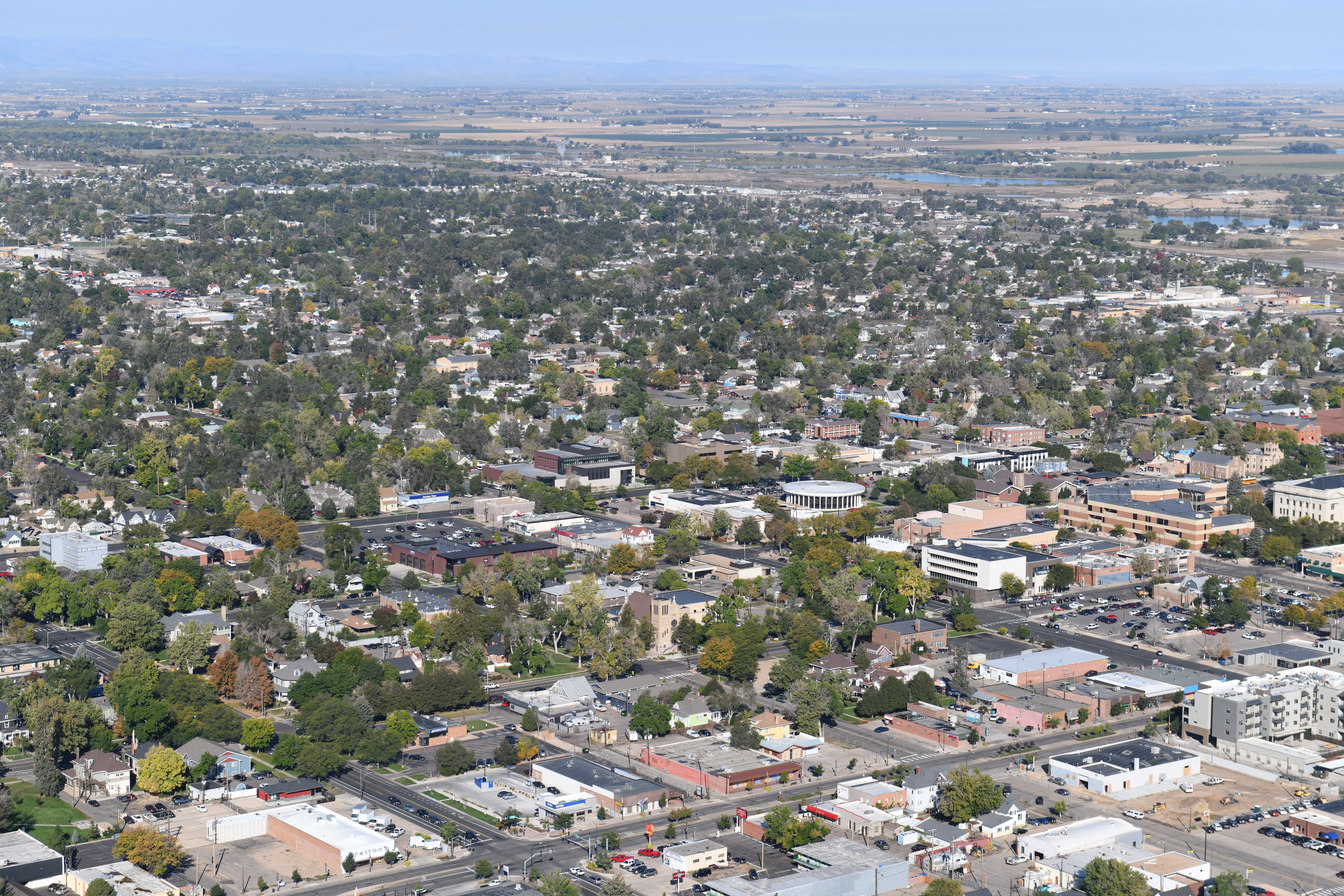 arial picture of city hall and city center south, city center north