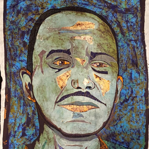 A vibrant batik artwork titled 'William,' crafted by Carolyn Harper, to be showcased at Greeley’s Tointon Gallery.