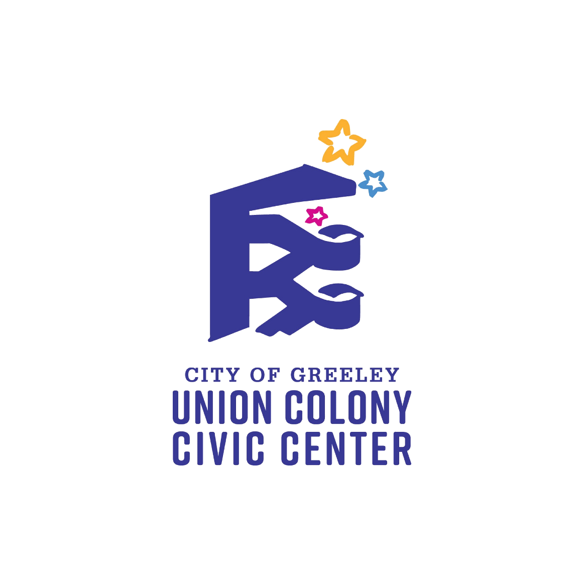 Logo for the Union Colony Civic center on a transparent background