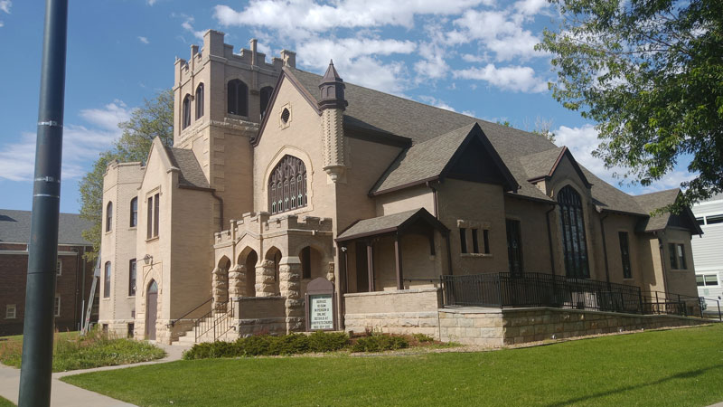Saint Patrick’s Presbyterian Church, a historic architectural landmark, located at 803 10th Avenue in downtown Greeley.