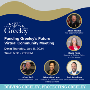 Virtual community meeting featuring city department leaders discussing initiatives.