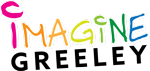 Colorful Imagine Greeley logo showcasing vibrant text representation.