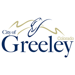 A professional logo representing the City of Greeley, Colorado, featuring a stylized cowboy hat and smooth design elements.
