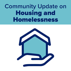 An informative visual on housing and homelessness presented by the city council.