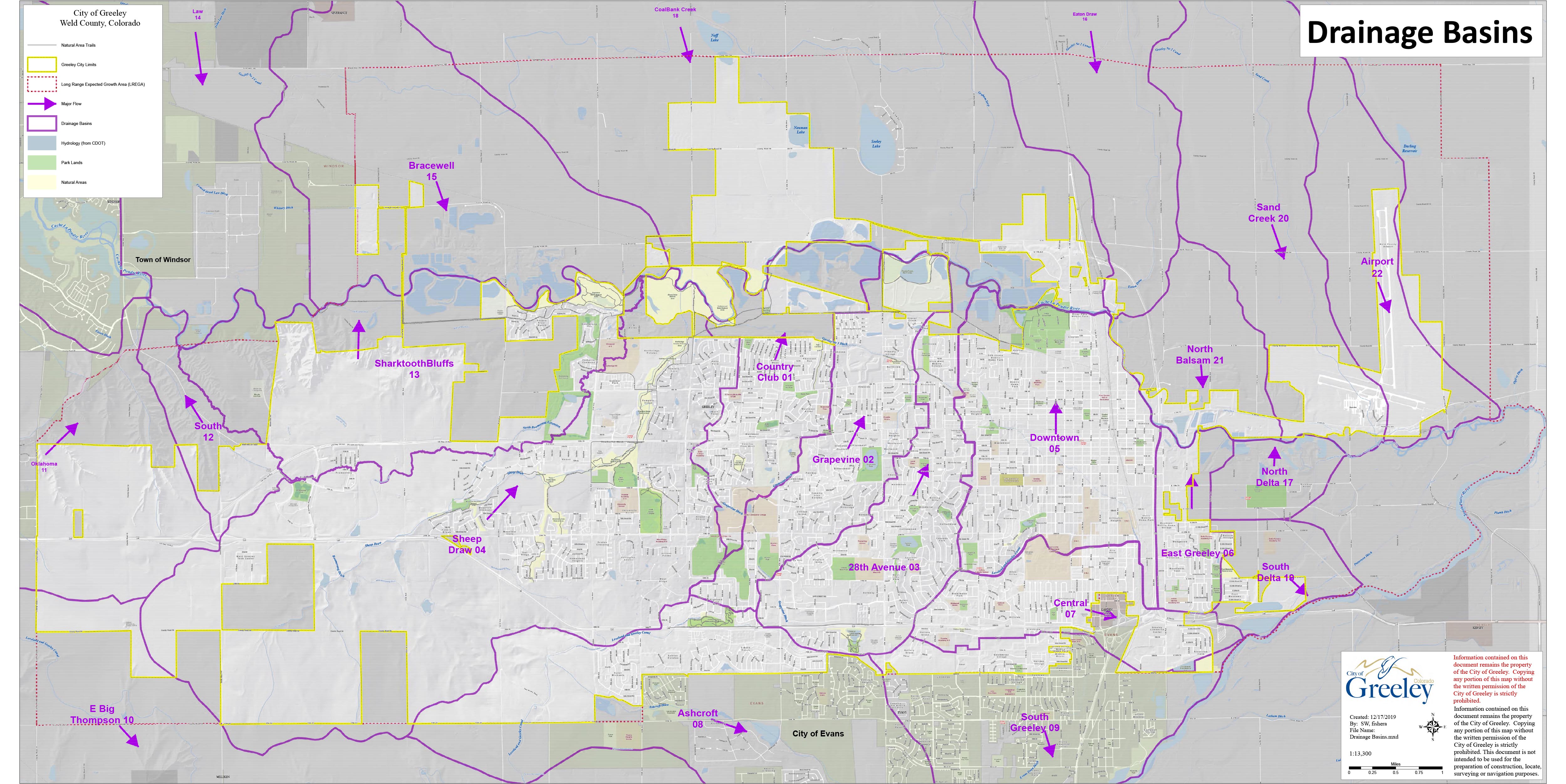 A map of drainage basins