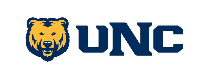University of Northern Colorado logo with their bear mascot and "UNC" as the logo.