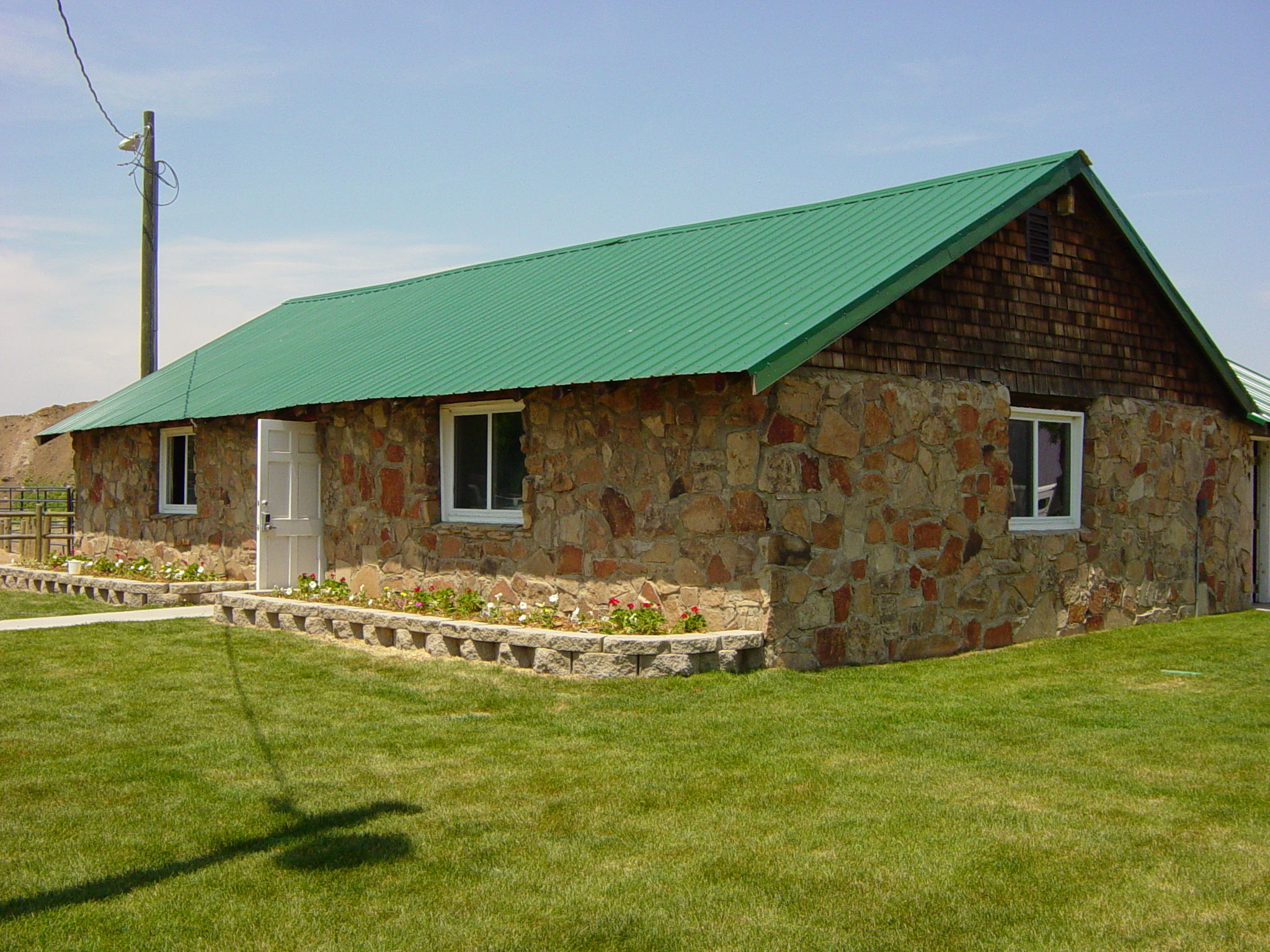 A cozy and rustic shelter house on a sunny day